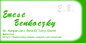 emese benkoczky business card